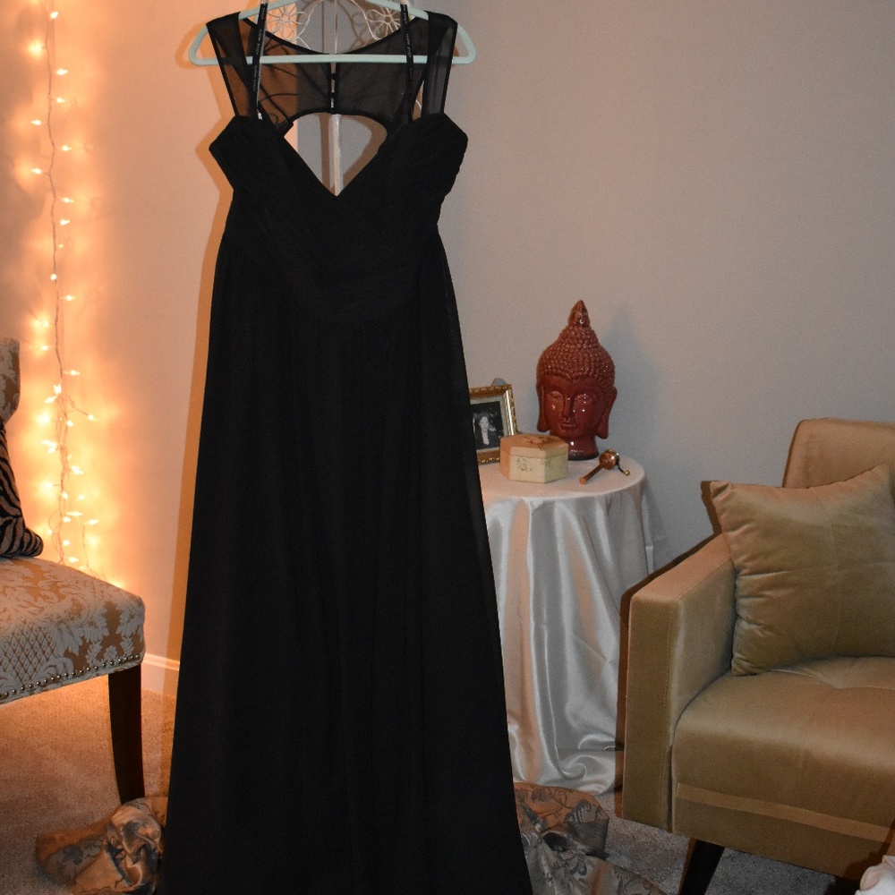 Classic Black Alfred Angelo Chiffon Gown